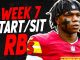 NFL Week 7 Start Sit: Running Backs