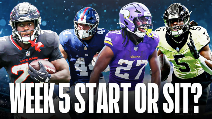 NFL Week 5 Start Sit: Running Backs