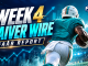 Week 4 fantasy football waiver wire and FAAB report graphic with a faceless Miami running back, representing Ollie Gordon II, and FullTime Fantasy logo