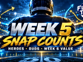 Week 5 fantasy football snap counts: heroes, duds and Week 6 value plays