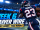 Woody Marks featured in FullTime Fantasy Week 6 waiver wire and FAAB report graphic
